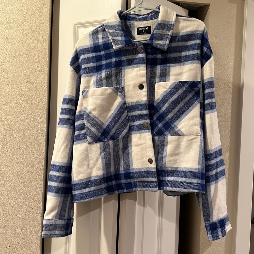 Plaid cropped shacket